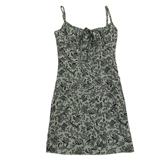 H&M Sage Green Paisley Ditsy Floral Pheasant Cami Lightweight Mini Sundress - Picture 5 of 7